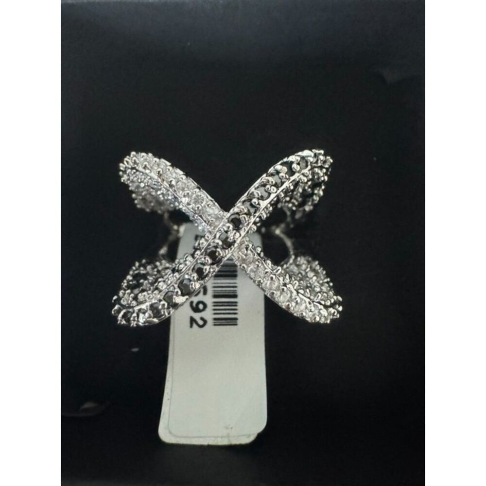NWT Rhinestone Statement silver-tone ring, size 6